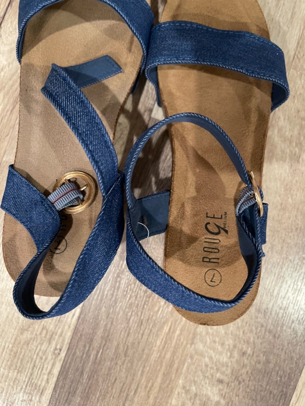 Rouge Helium Navy Denim Strap Sandals for Women - Picture 3 of 4